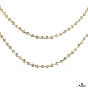Adler Yellow Gold Diamond Line Necklace 17.20ct